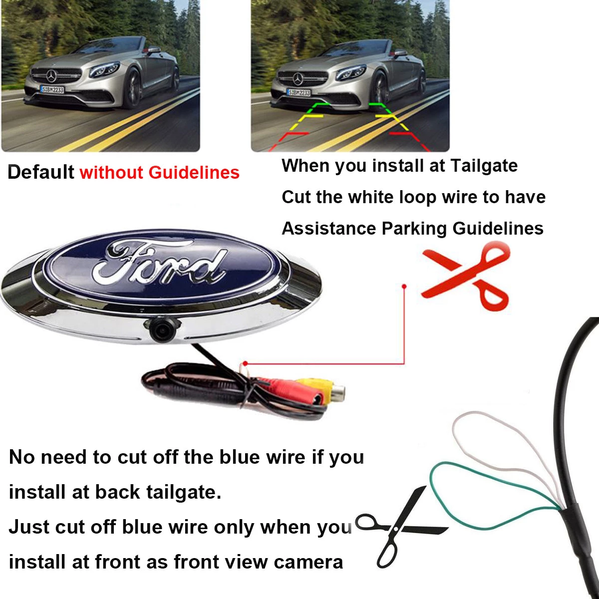 HJL Autoparts Chrome Emblem Logo Backup Camera For FORD F150 F250 F350 2004-2016 - #04912-45100 6 HJL Autoparts Chrome Emblem Logo Backup Camera For FORD F150 F250 F350 2004-2016 - #04912-45100