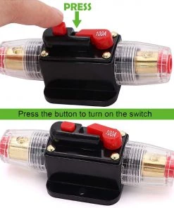 HJL Autoparts 100A Reset Fuse Holder With Manual Reset For 12V-24V DC Car Boat Marine 2PCS - #FUSEO-70102 CAR ACCESSORY