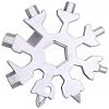 HJL Autoparts 18-in-1 Snowflake MultiTool Bottle Opener Keychain Screw Driver Set - Silver- #TOKIT-99182