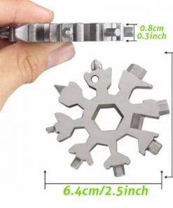 HJL Autoparts 18 In 1 Snowflake MultiTool Bottle Opener Keychain Screw Driver Set -Black - #TOKIT-99181
