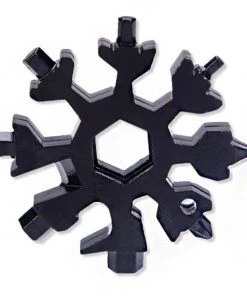 HJL Autoparts 18 In 1 Snowflake MultiTool Bottle Opener Keychain Screw Driver Set -Black - #TOKIT-99181