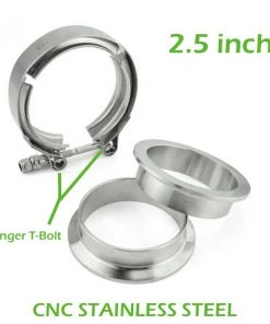 HJL Autoparts 2.5 Exhaust Clamp 304 Stainless Steel V-band T-bolt Mild Steel Flange 3pcs Set - #TOKIT-99025 HAND TOOL