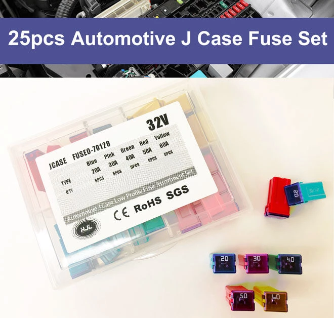 HJL Autoparts 25 Pcs Automotive J Case Low Profile Fuse Assortment Set 32V 20A 30A 40A 50A 60A - #FUSEO-70120 SMART ACCESSORY 3 HJL Autoparts 25 Pcs Automotive J Case Low Profile Fuse Assortment Set 32V 20A 30A 40A 50A 60A - #FUSEO-70120 SMART ACCESSORY