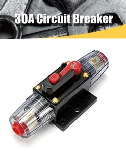 HJL Autoparts 12V DC 30A Car Audio Circuit Breaker Inline Fuse For 12V System Protection 30AMP - #FUSEO-70160