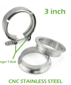 HJL Autoparts 3" Exhaust Pipe Clamp Vband Mild Steel Flanges Clamp Strong T-bolt 304 Stainless - #TOKIT-99030 HAND TOOL