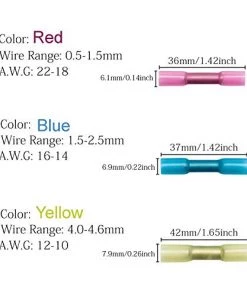 HJL Autoparts 100 Pcs Insulated Heat Shrink Waterproof Butt Connectors Wire Electrical 22-10GA - #HSKIT-18221 SMART ACCESSORY