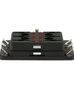 HJL Autoparts SMART ACCESSORY 6 Way Blade Fuse Box Holder With LED Warning Light Kit For Car Boat Marine Trike 12V 24V - #FUSEO-70110