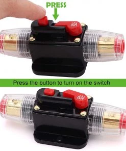 HJL Autoparts 60A Reset Fuse Holder With Manual Reset 12V-24V DC Car Boat Marine Bike Use 2PCS - #FUSEO-70166 CAR ACCESSORY