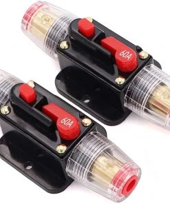 HJL Autoparts 60A Reset Fuse Holder With Manual Reset 12V-24V DC Car Boat Marine Bike Use 2PCS - #FUSEO-70166 CAR ACCESSORY