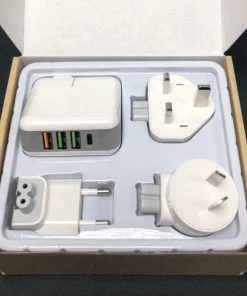 HJL Autoparts Quick Charge 3.0 25W 4-Port USB Type C Wall Charger Travel Set W/EU UK AU Plug - #KC-4U01