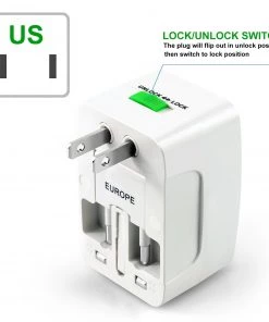 HJL Autoparts SMART ACCESSORY Universal Travel Adapter Worldwide Power Plug Wall AC Adaptor With 2 X USB Ouput - #AD-W001