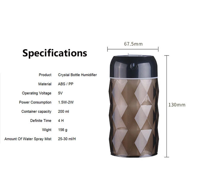 HJL Autoparts SMART ACCESSORY Multi Function Led Air Humidifier Aroma Diffuser Crystal Bottle W/USB Light&Fan - #ASSRY-70700 10 HJL Autoparts SMART ACCESSORY Multi Function Led Air Humidifier Aroma Diffuser Crystal Bottle W/USB Light&Fan - #ASSRY-70700