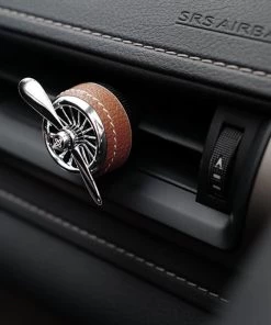 HJL Autoparts CAR ACCESSORY Air Freshener Car Solid Air Purifier Aroma Propeller Shape Deco W/Gift Box-Brown - #ASSRY-70811