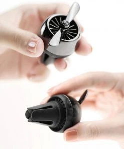 HJL Autoparts Air Freshener Car Solid Air Purifier Aroma Propeller Shape Deco+Gift Box-Silver - #ASSRY-70814 CAR ACCESSORY