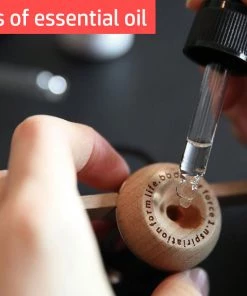 HJL Autoparts Nature Wood Diffuser Aroma Propeller Design W/leather Hanging Strap+Gift Box-BLK - #ASSRY-70832 CAR ACCESSORY