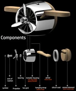 HJL Autoparts Nature Wood Diffuser Aroma Propeller Design W/leather Hanging Strap+Gift Box-SLR - #ASSRY-70833 CAR ACCESSORY