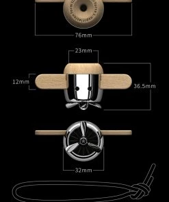 HJL Autoparts Nature Wood Diffuser Aroma Propeller Design W/leather Hanging Strap+Gift Box-SLR - #ASSRY-70833 CAR ACCESSORY