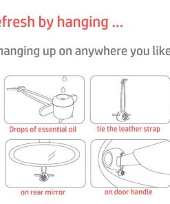 HJL Autoparts Nature Wood Diffuser Aroma Propeller Design W/leather Hanging Strap+Gift Box-SLR - #ASSRY-70833 CAR ACCESSORY