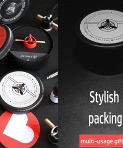 HJL Autoparts Nature Wood Diffuser Aroma Propeller Design W/leather Hanging Strap+Gift Box-BLK - #ASSRY-70832 CAR ACCESSORY