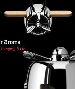 HJL Autoparts Nature Wood Diffuser Aroma Propeller Design W/leather Hanging Strap+Gift Box-SLR - #ASSRY-70833 CAR ACCESSORY