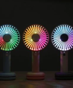 HJL Autoparts SMART ACCESSORY Handheld Mini USB Fan Portable Personal Rechargeable W/LED Colorful Night Light - #ASSRY-82100