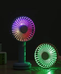 HJL Autoparts SMART ACCESSORY Handheld Mini USB Fan Portable Personal Rechargeable W/LED Colorful Night Light - #ASSRY-82100