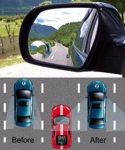 HJL Autoparts SMART ACCESSORY Blind Spot Mirror Rimless HD Glass Wide Angle 360° Convex Mirror Car Side Mirror Stick On RearView Car SUV Motorcycle Universal Fit - #BSKIT-36000