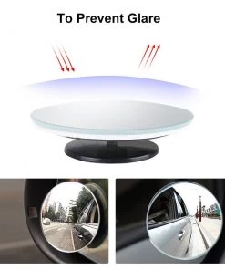 HJL Autoparts SMART ACCESSORY Blind Spot Mirror Rimless HD Glass Wide Angle 360° Convex Mirror Car Side Mirror Stick On RearView Car SUV Motorcycle Universal Fit - #BSKIT-36000