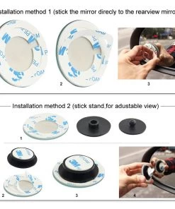 HJL Autoparts SMART ACCESSORY Blind Spot Mirror Rimless HD Glass Wide Angle 360° Convex Mirror Car Side Mirror Stick On RearView Car SUV Motorcycle Universal Fit - #BSKIT-36000