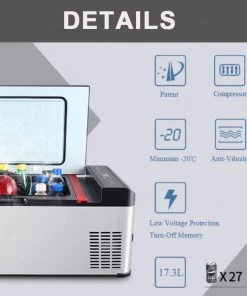 HJL Autoparts 18L Car Fridge Freezer 12-24V Camping Car Boat Caravan Home Compressor Cooling - #CRF-1800