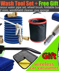 HJL Autoparts Car Wash Tool Kit Set High Pressure Water Gun Pipe+Free Gift-Wireless Vacuumer - #CWASH-F001 SMART ACCESSORY