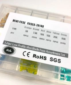 HJL Autoparts 120 Pcs Low Profile Mini Blade Fuse Assortment Set Auto Car Truck ATM - #FUSEO-70140 SMART ACCESSORY