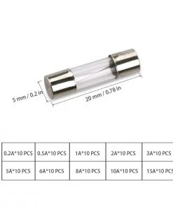 HJL Autoparts 100pcs 5x20mm Glass Fuses Fast-Blow 0.2A 0.5A 1A 2A 5A 8A 10A 15A 20A 30A - #FUSEO-81820