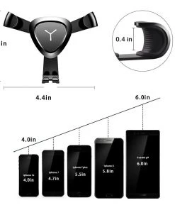 HJL Autoparts Universal Air Vent Gravity Auto Lock Metal Car Phone Holder For 4-6” Phone-Black - #GCH-3301 14 HJL Autoparts Universal Air Vent Gravity Auto Lock Metal Car Phone Holder For 4-6” Phone-Black - #GCH-3301