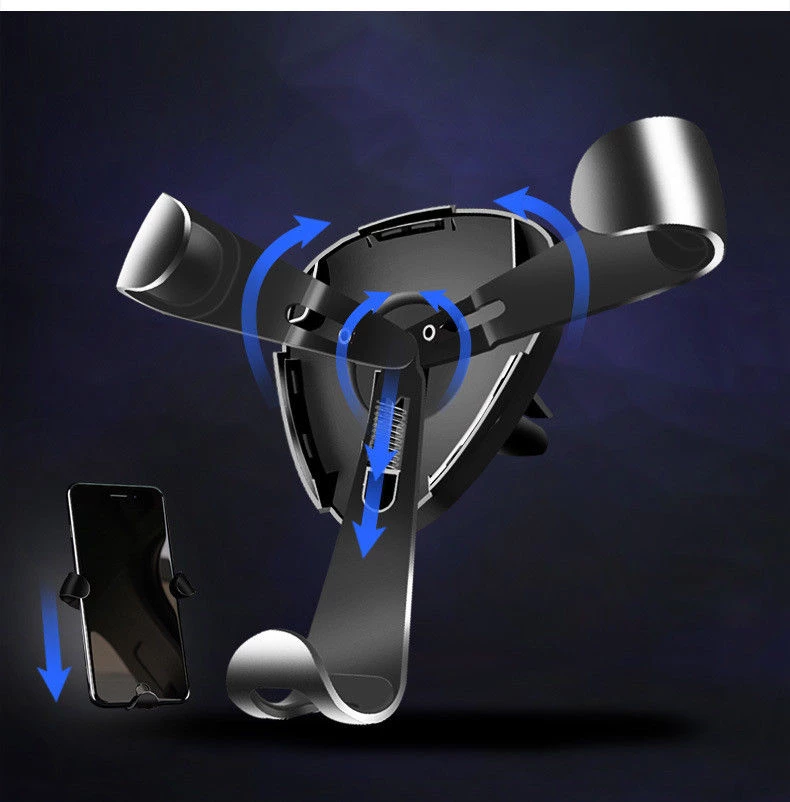 HJL Autoparts Universal Air Vent Gravity Auto Lock Metal Car Phone Holder For 4-6” Phone-Black - #GCH-3301 5 HJL Autoparts Universal Air Vent Gravity Auto Lock Metal Car Phone Holder For 4-6” Phone-Black - #GCH-3301