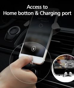 HJL Autoparts Universal Air Vent Gravity Auto Lock Metal Car Holder For 4-6” Phones-Silver - #GCH-3303