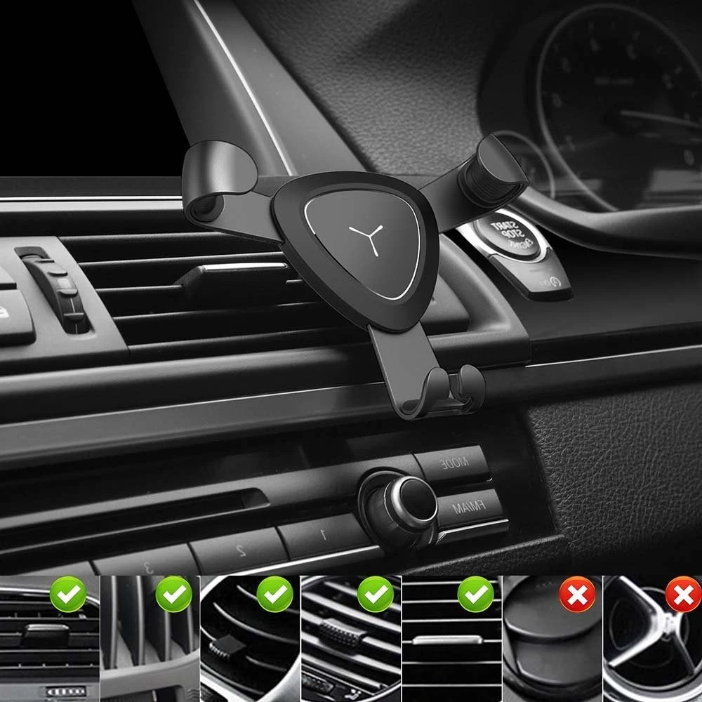 HJL Autoparts Universal Air Vent Gravity Auto Lock Metal Car Phone Holder For 4-6” Phone-Black - #GCH-3301 9 HJL Autoparts Universal Air Vent Gravity Auto Lock Metal Car Phone Holder For 4-6” Phone-Black - #GCH-3301