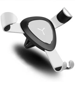 HJL Autoparts Universal Air Vent Gravity Auto Lock Metal Car Holder For 4-6” Phones-Silver - #GCH-3303