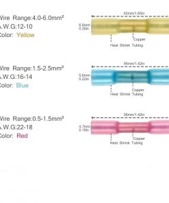 HJL Autoparts 200 Pcs Solder Seal Butt Connectors & Heat Shrink Wire Terminals Kit 26-10 GA - #HSKIT-18330 SMART ACCESSORY