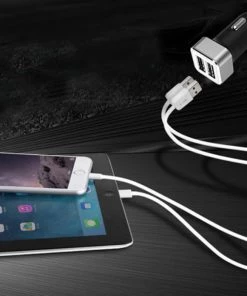 HJL Autoparts Mini Dual USB Port Car Charger 12-24V 2.4A Output For Smart Phone Tablet Black - #KC-2U09 SMART ACCESSORY