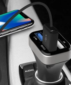 HJL Autoparts QC 3.0 4 XUSB Port Car Charger 12-24V Rapid Charging For Smart Phone Tablet - #KC-4U04