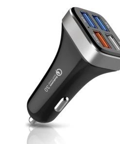 HJL Autoparts QC 3.0 4 XUSB Port Car Charger 12-24V Rapid Charging For Smart Phone Tablet - #KC-4U04