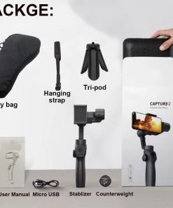 HJL Autoparts 3-Axis Smartphone Gimbal Handheld Stabilizer Vlog Youtuber Smart Face Tracking - #MOBIL-31100