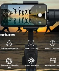 HJL Autoparts 3-Axis Smartphone Gimbal Handheld Stabilizer Vlog Youtuber Smart Face Tracking - #MOBIL-31100