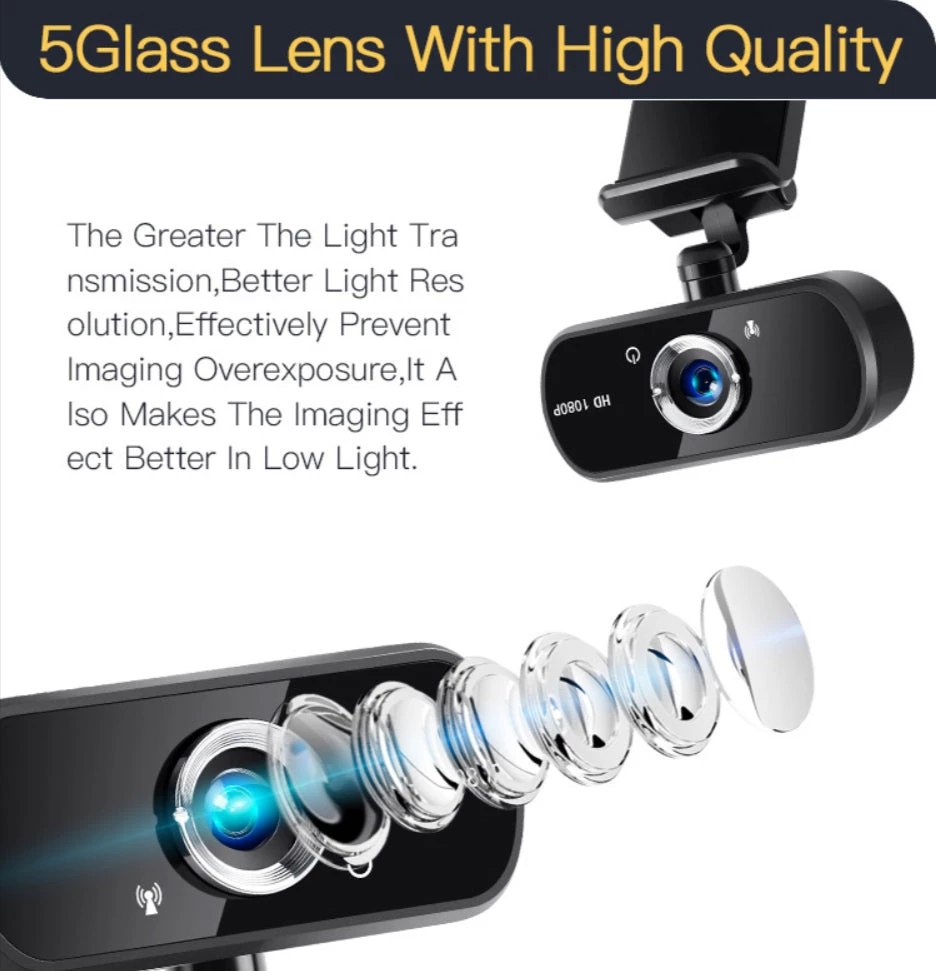 HJL Autoparts SMART ACCESSORY 1080P Webcam Full HD USB 2.0 For PC Desktop Laptop Web Camera With Microphone - #MOBIL-45104 6 HJL Autoparts SMART ACCESSORY 1080P Webcam Full HD USB 2.0 For PC Desktop Laptop Web Camera With Microphone - #MOBIL-45104