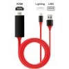 HJL Autoparts Lightning To HDMI HDTV AV Cable Adapter For IPad IPhone 11/X/XS/6/7/8 Plus Red - #MOBIL-689X1 SMART ACCESSORY