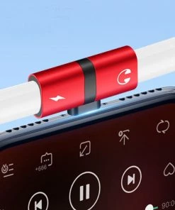 HJL Autoparts SMART ACCESSORY Double 2in1 Headphone Audio & Charger Adapter Splitter For IPhone X XR 7 8 - #MOBIL-789X0