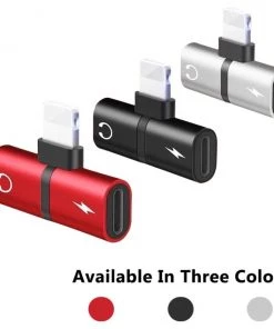 HJL Autoparts SMART ACCESSORY Double 2in1 Headphone Audio & Charger Adapter Splitter For IPhone X XR 7 8 - #MOBIL-789X0