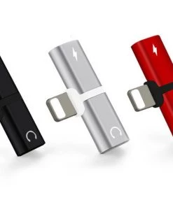 HJL Autoparts SMART ACCESSORY Double 2in1 Headphone Audio & Charger Adapter Splitter For IPhone X XR 7 8 - #MOBIL-789X0