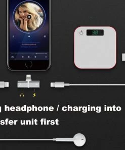 HJL Autoparts SMART ACCESSORY Double 2in1 Headphone Audio & Charger Adapter Splitter For IPhone X XR 7 8 - #MOBIL-789X0